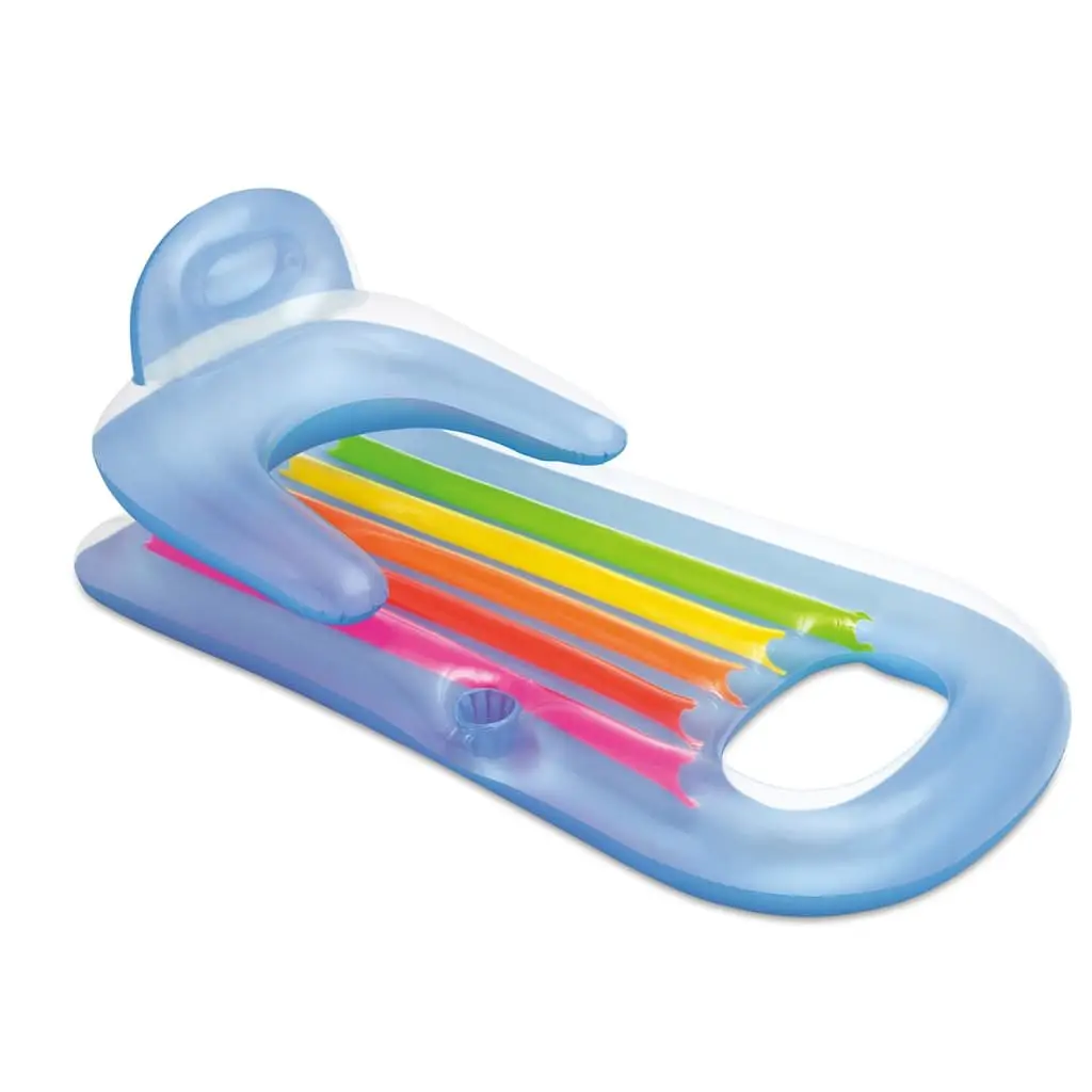 Inflatable Pool Lounger 160x85 cm Vinyl Floating Mat Water Relaxation Lounge Bed