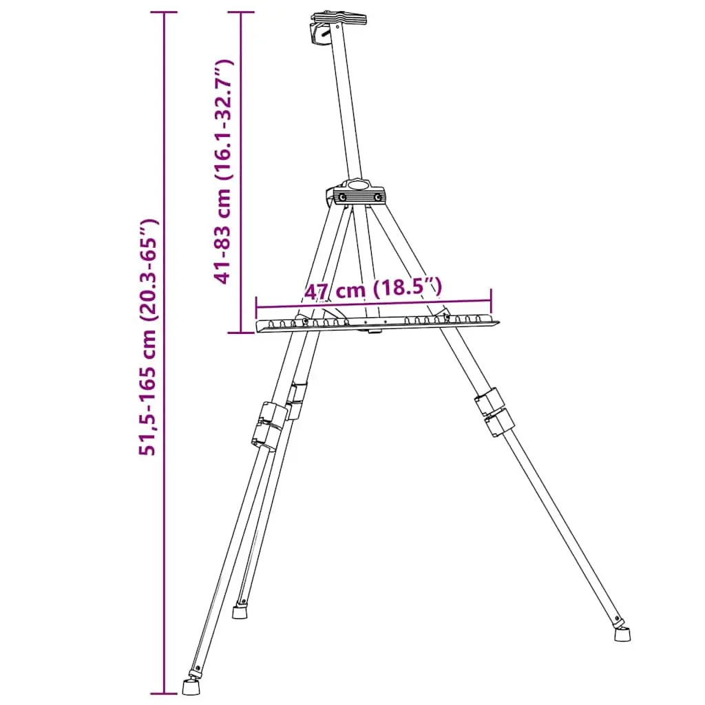 Adjustable Metal Display Easel for Art and Presentations