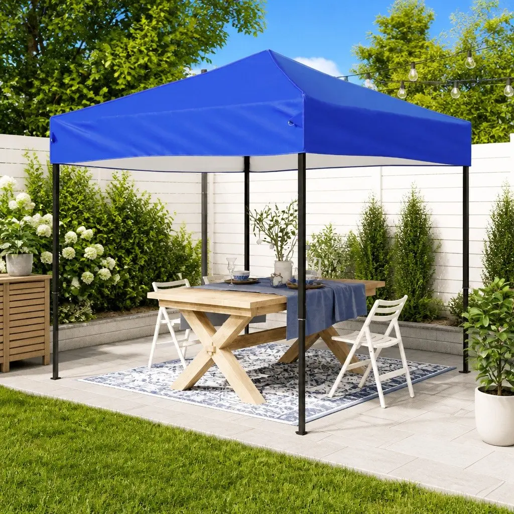 Blue 2x2 m Folding Party Tent with Durable Steel Frame