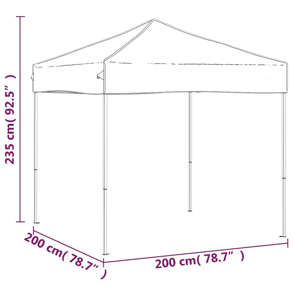 Folding Party Tent Outdoor Use 2x2m Cream Garden Canopy Gazebo Shelter