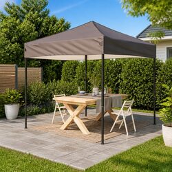 Folding Party Tent 2x2m Outdoor Canopy Pavilion Garden Shelter Taupe