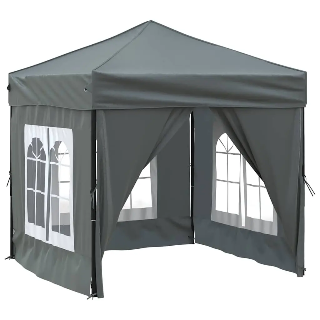 Folding Party Tent Outdoor Use 2x2m Anthracite Gazebo Canopy with Sidewalls