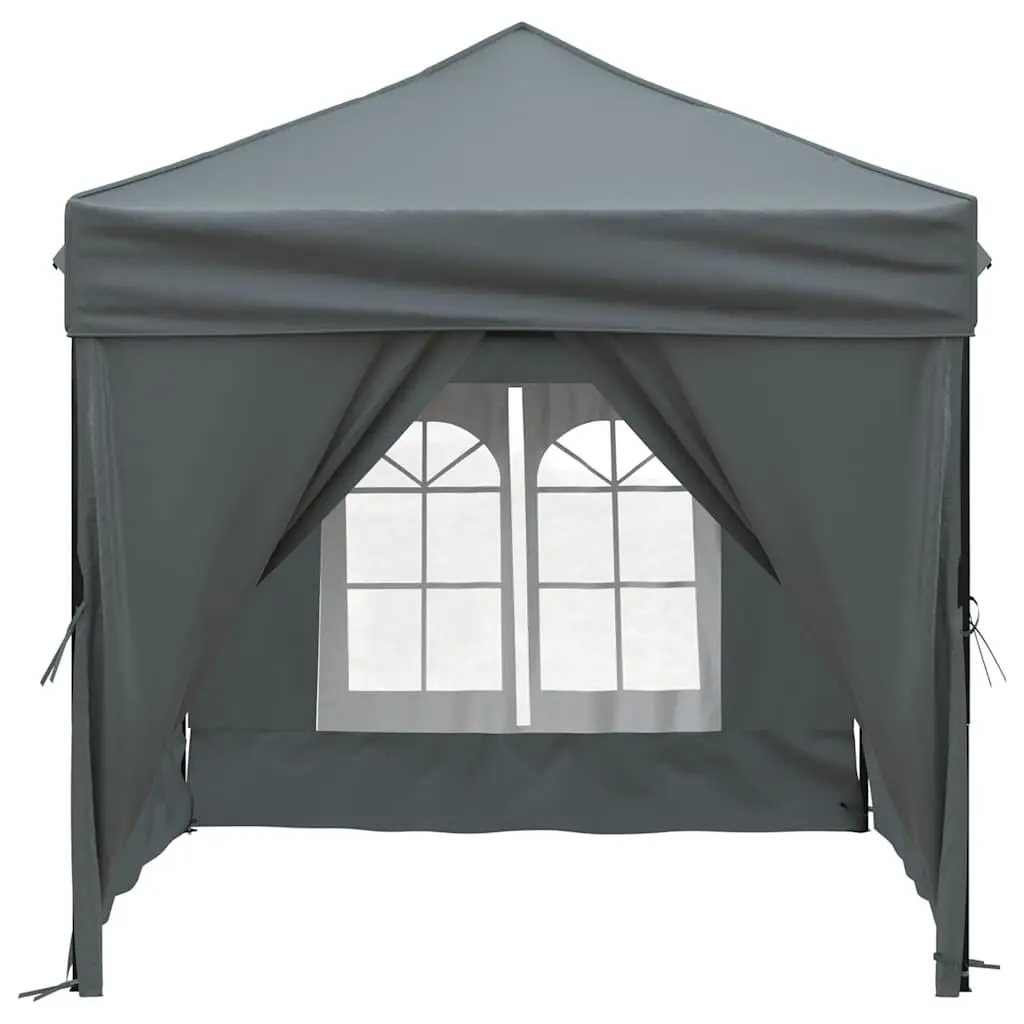 Folding Party Tent Outdoor Use 2x2m Anthracite Gazebo Canopy with Sidewalls