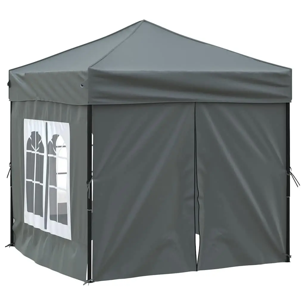 Folding Party Tent Outdoor Use 2x2m Anthracite Gazebo Canopy with Sidewalls