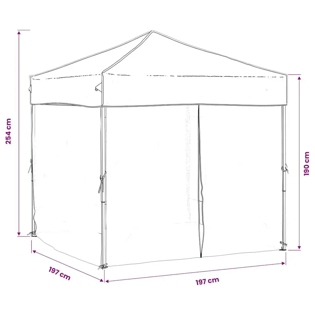 Folding Party Tent Outdoor Use 2x2m Anthracite Gazebo Canopy with Sidewalls