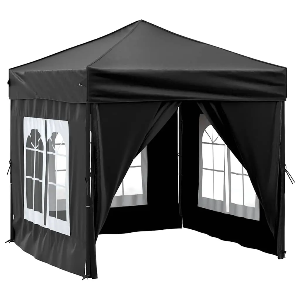 Folding Party Tent Outdoor Use 2x2 m Black