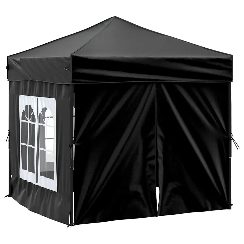 Folding Party Tent Outdoor Use 2x2 m Black