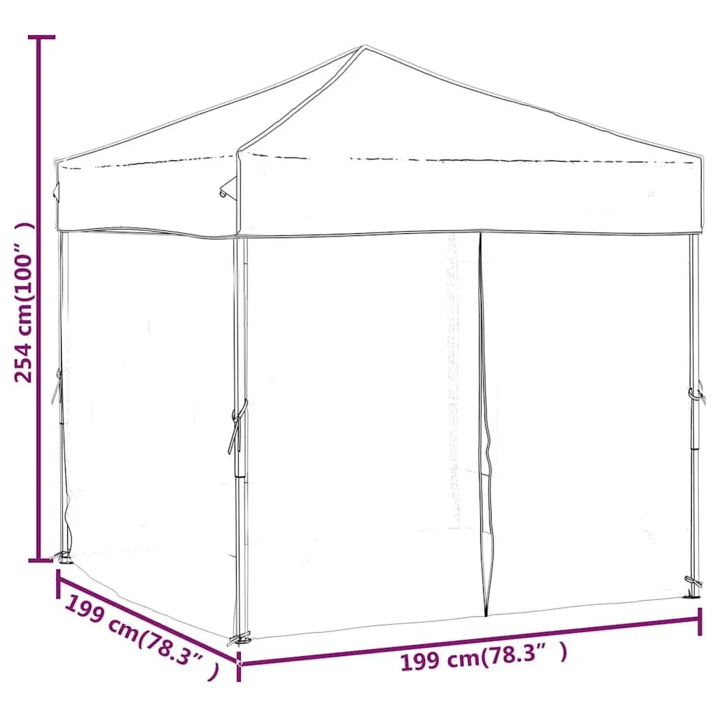 Folding Party Tent with Sidewalls Cream 2x2 m Outdoor Gazebo Canopy