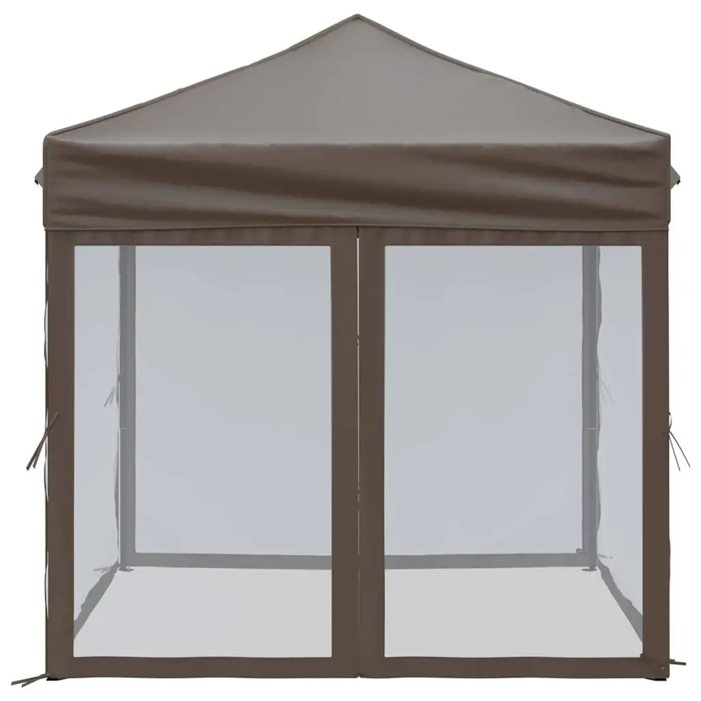Folding Party Tent Sidewalls Outdoor Canopy 2x2m Taupe Garden