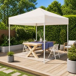 3x3m Folding Party Tent in Cream with Durable Materials