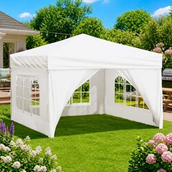 3x3 m Cream Folding Party Tent with Sturdy Frame