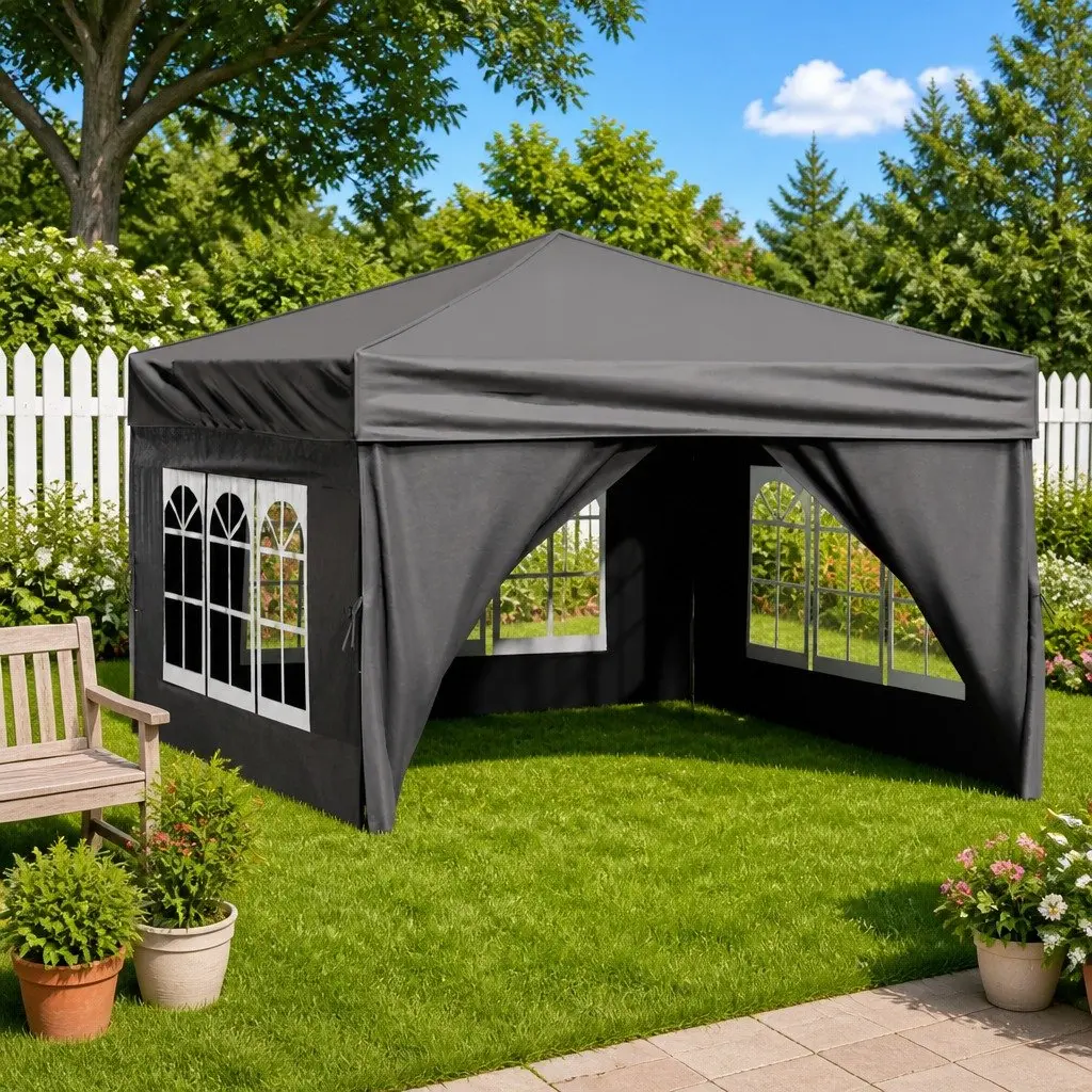 Folding Party Tent Outdoor Use 3x3m Anthracite