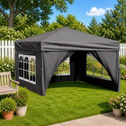 Folding Party Tent 3x3m: Anthracite, Steel Frame, and More
