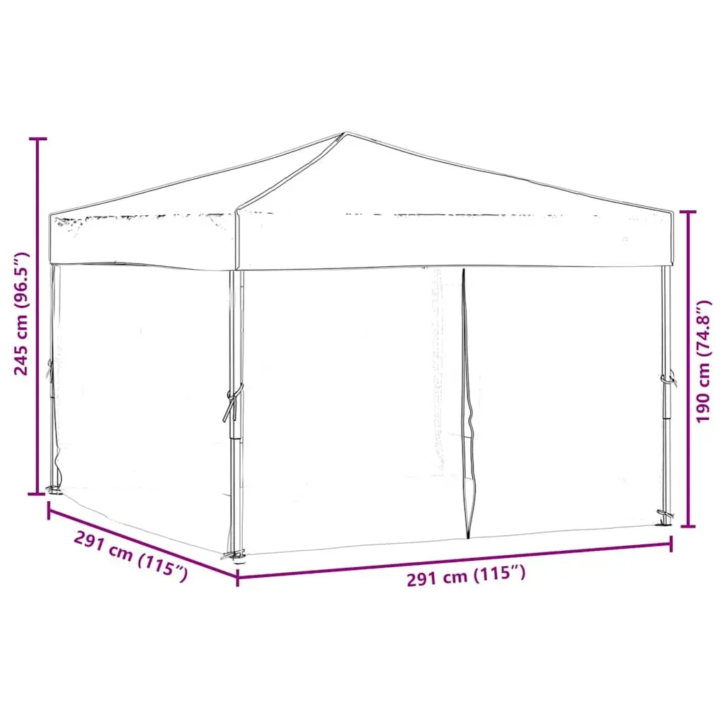 Folding Party Tent Outdoor Use 3x3m Anthracite