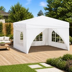 3x3m White Outdoor Folding Tent with Steel Frame