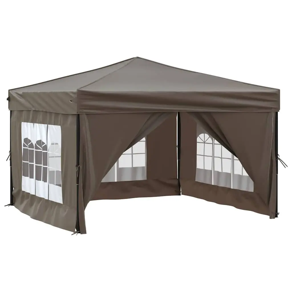 Folding Party Tent Outdoor Use 3x3m Taupe Waterproof Canopy Gazebo