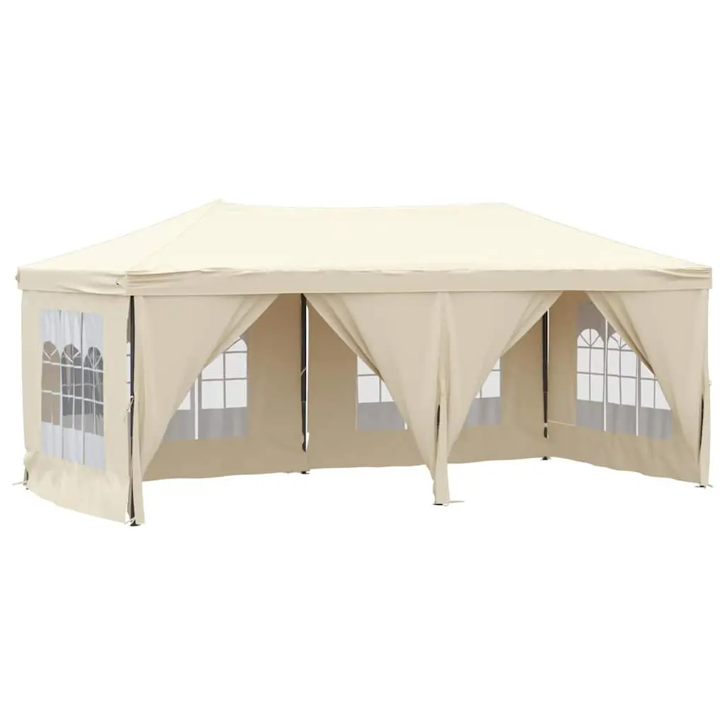 Folding Party Tent Outdoor 3x6m with Sidewalls Cream