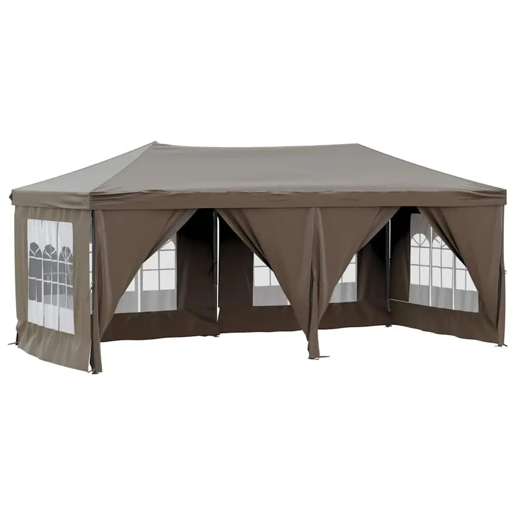 Folding Party Tent Outdoor 3x6m Taupe Canopy Gazebo with Sidewalls