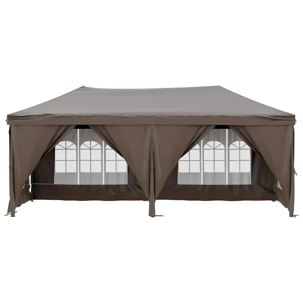 Folding Party Tent Outdoor 3x6m Taupe Canopy Gazebo with Sidewalls