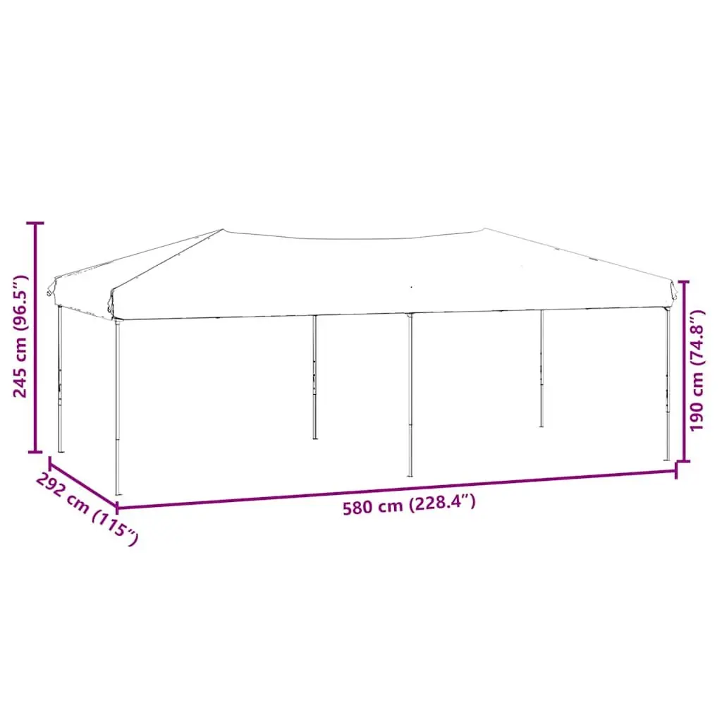 Folding Party Tent Outdoor 3x6m Taupe Canopy Gazebo with Sidewalls