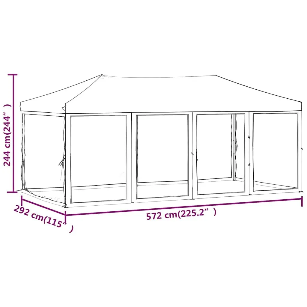 Folding Party Tent with Sidewalls Anthracite 3x6 m Outdoor Gazebo Canopy