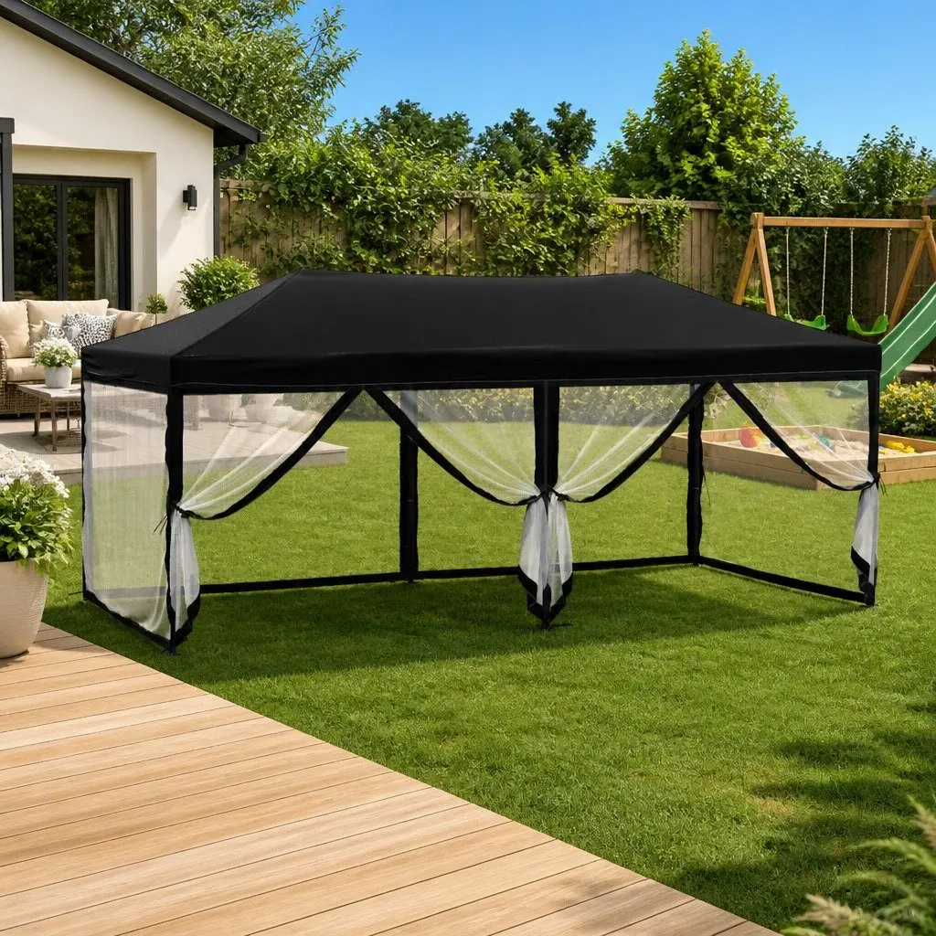 Folding Party Tent with Sidewalls, 3x6 m