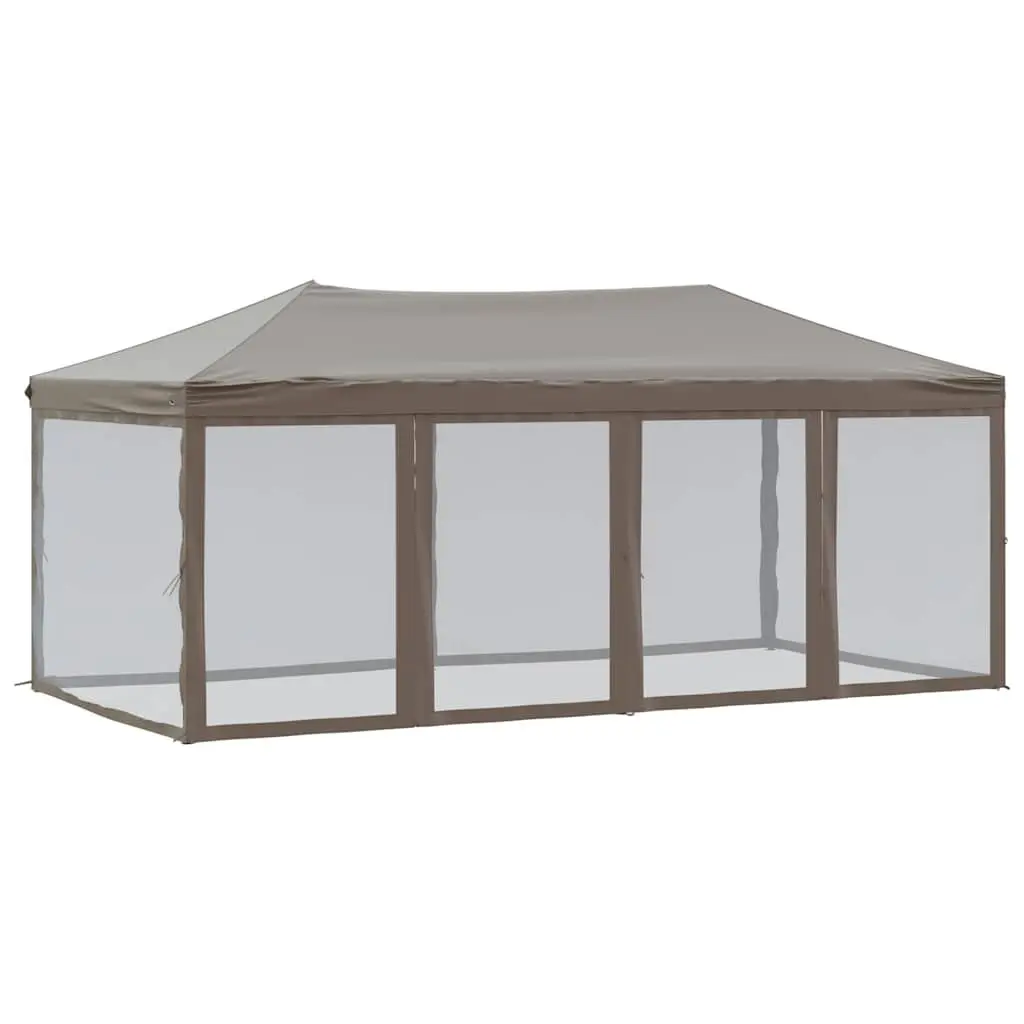 Folding Party Tent Outdoor Use 3x6 m Taupe Canopy Gazebo with Sidewalls