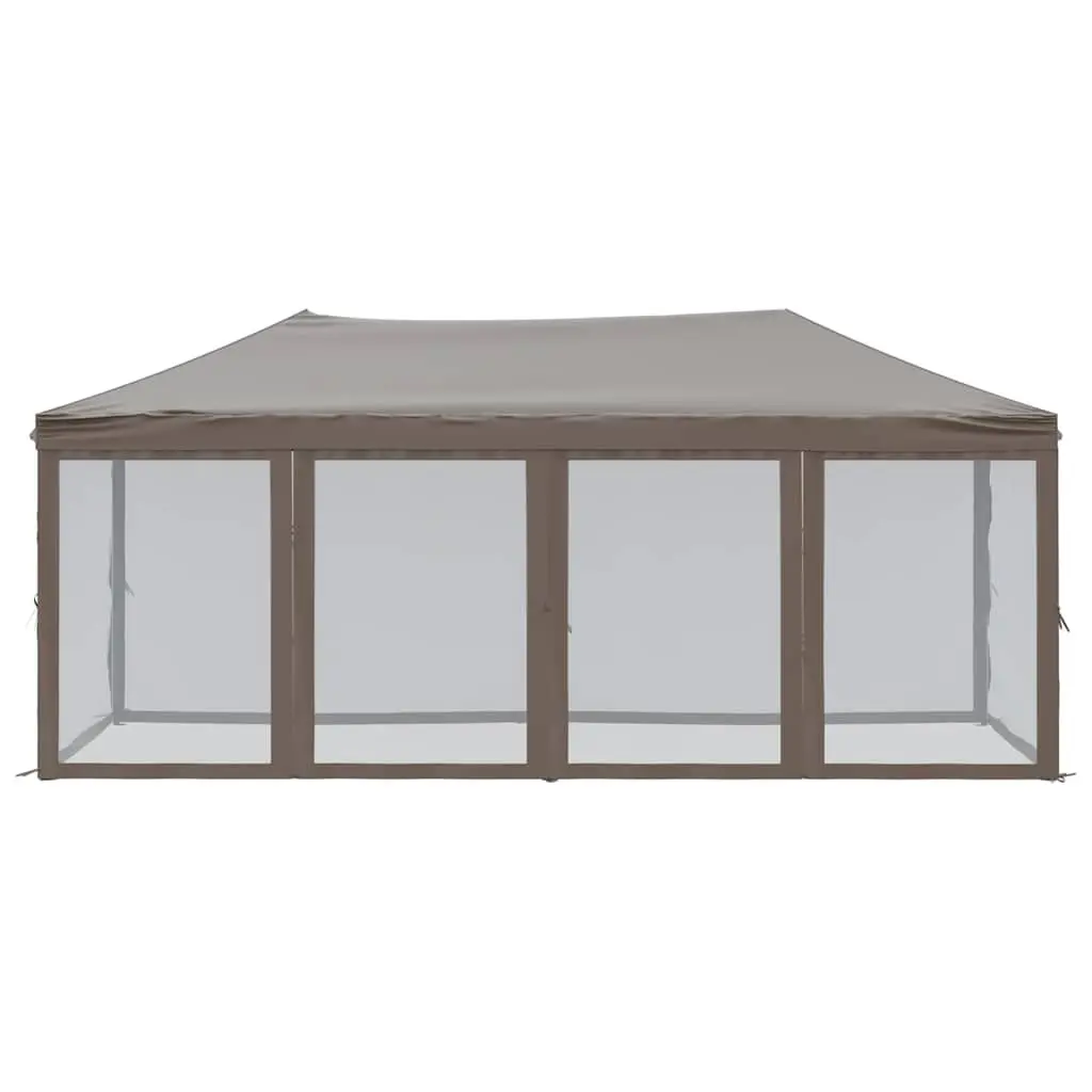 Folding Party Tent Outdoor Use 3x6 m Taupe Canopy Gazebo with Sidewalls