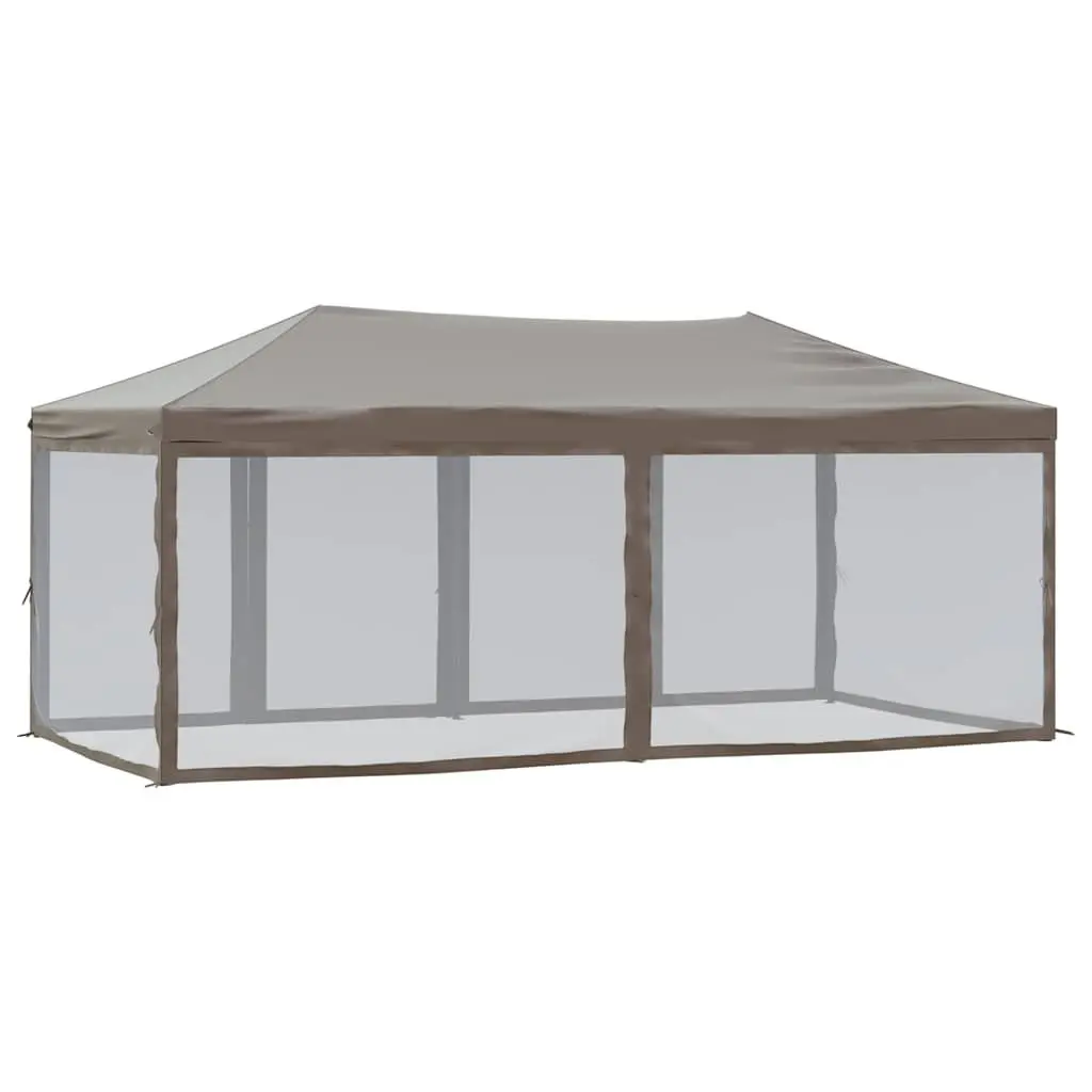Folding Party Tent Outdoor Use 3x6 m Taupe Canopy Gazebo with Sidewalls