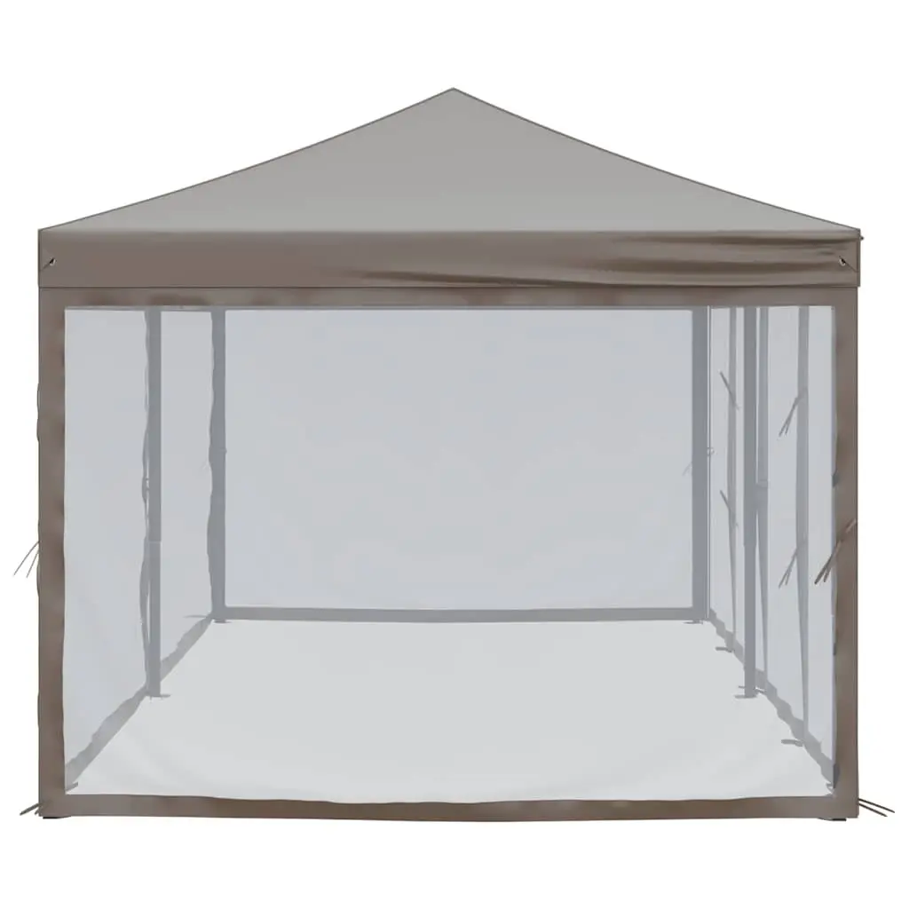 Folding Party Tent Outdoor Use 3x6 m Taupe Canopy Gazebo with Sidewalls