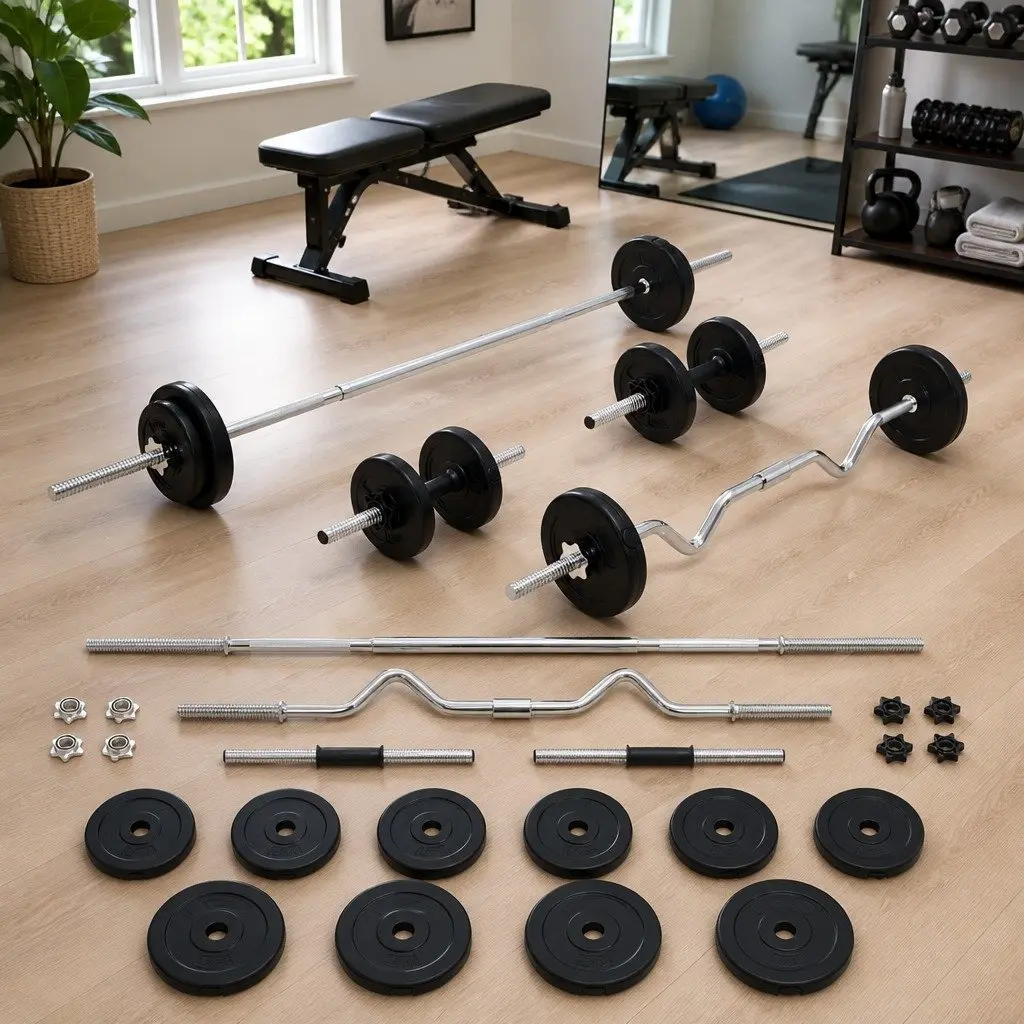 Barbell and Dumbbell Set for Home Gym 30kg