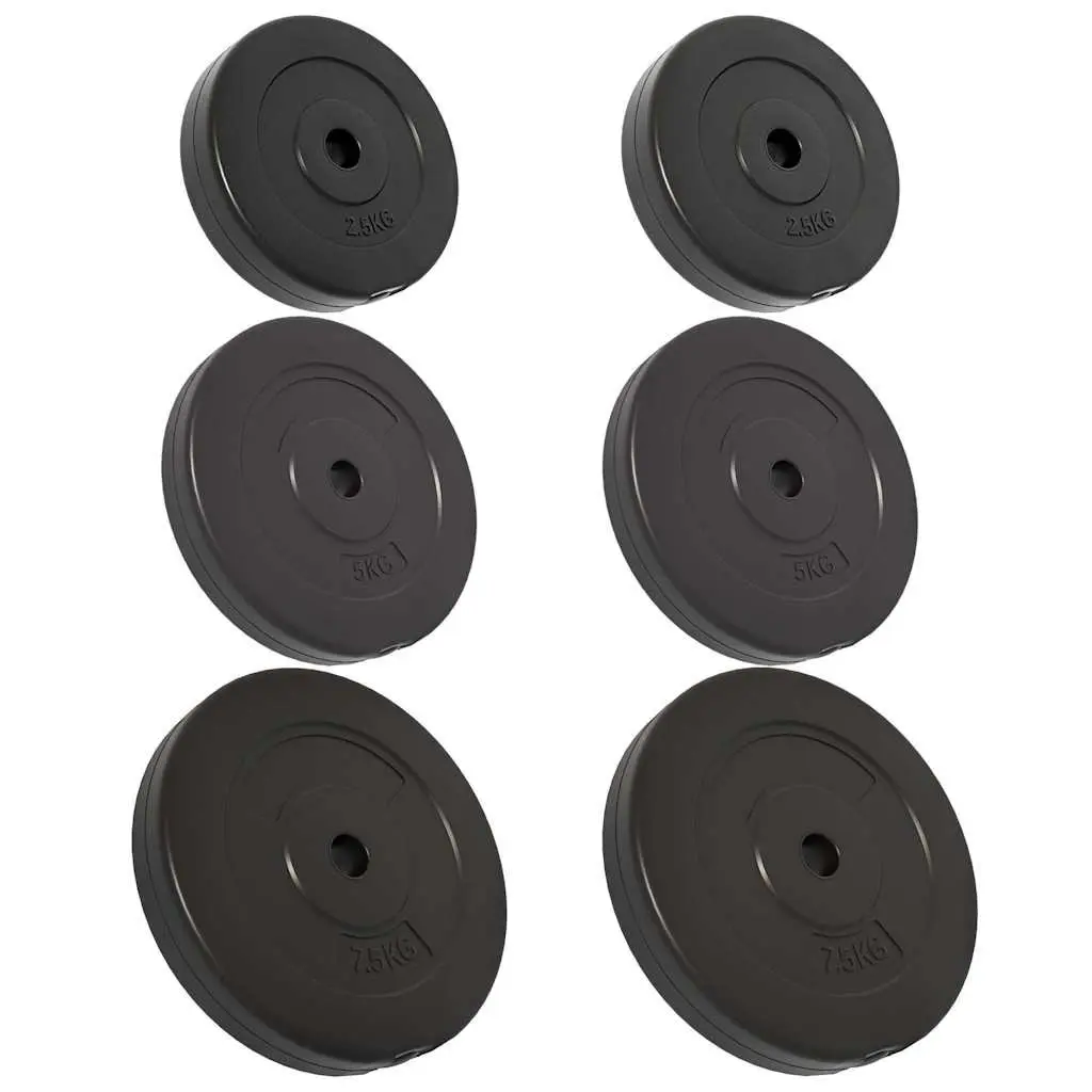 Weight Plates Set Home Gym 30 kg 6 Piece