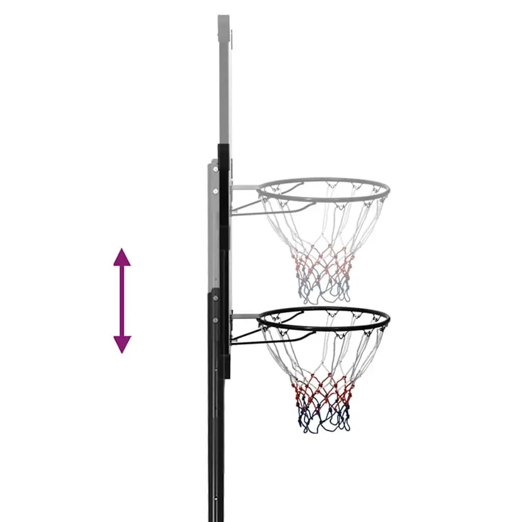 Basketball Hoop Stand Indoor Outdoor Adjustable 256-361cm Transparent Polycarbonate