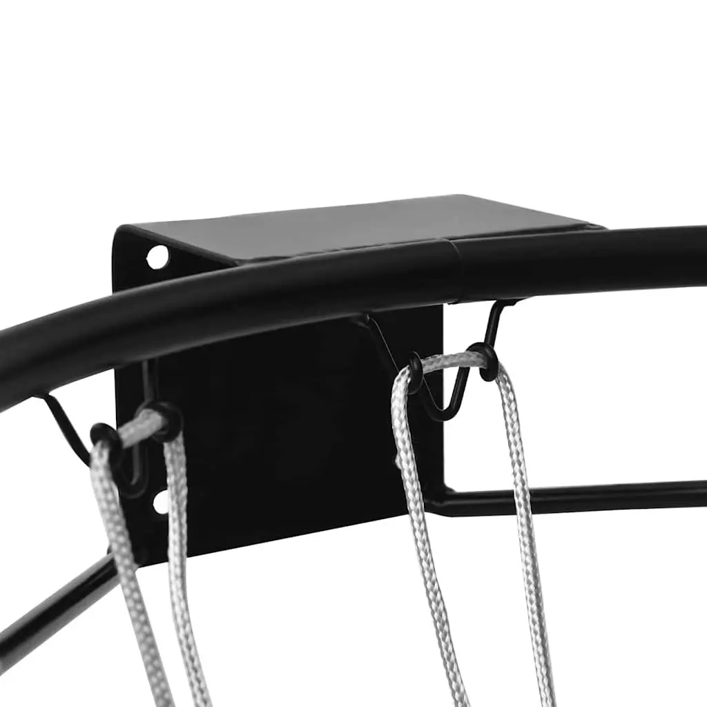Basketball Rim Indoor Outdoor 45cm Steel Black Wall Mount Hoop