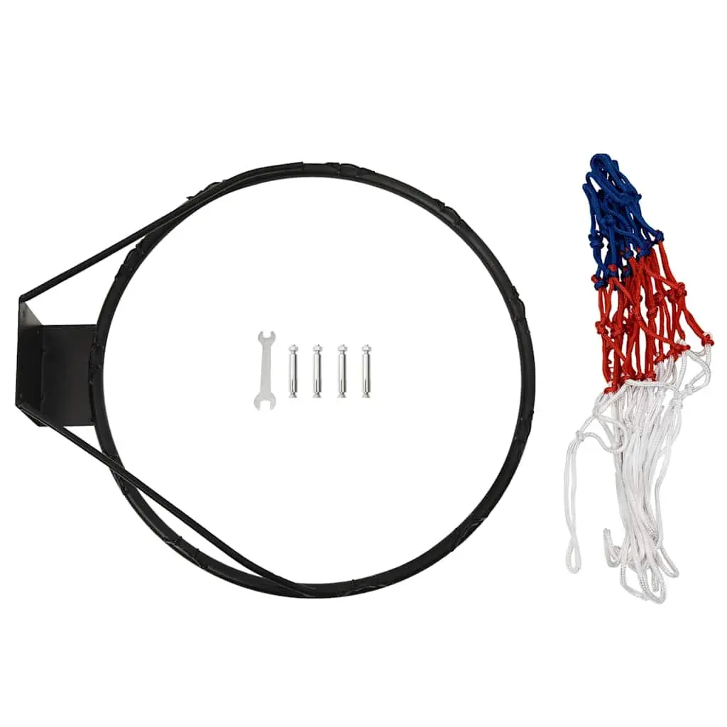 Basketball Rim Indoor Outdoor 45cm Steel Black Wall Mount Hoop
