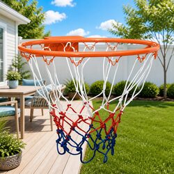 39cm Basketball Rim - Steel Construction with Nylon Net