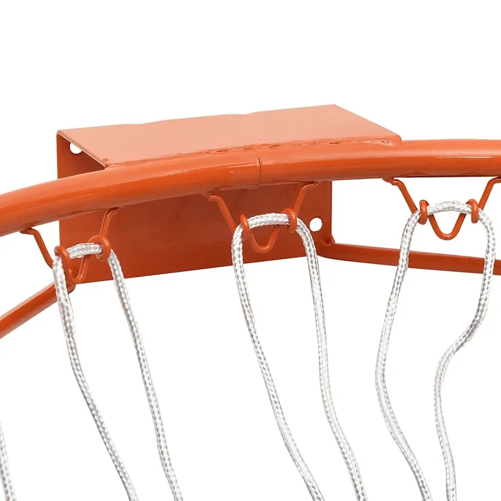 Basketball Rim Indoor Outdoor 39cm Steel Frame Nylon Net