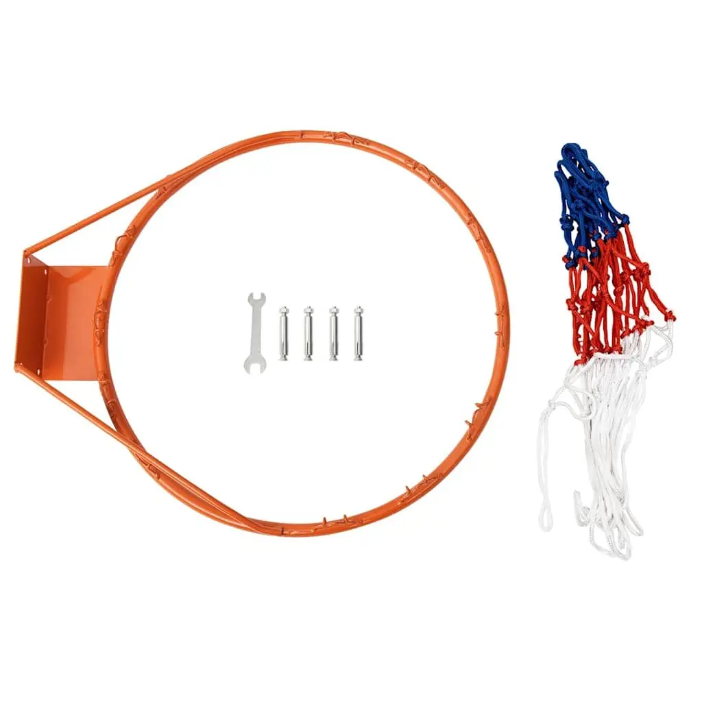Basketball Rim Indoor Outdoor 39cm Steel Frame Nylon Net
