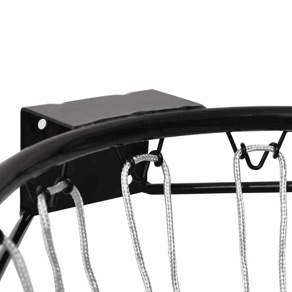 Basketball Rim Indoor Outdoor 39 cm Wall-Mounted Steel Ring Nylon Net