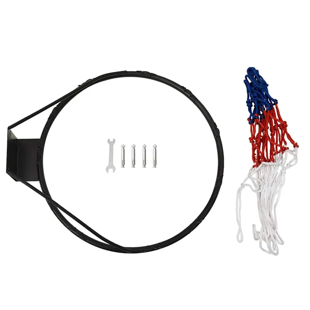 Basketball Rim Indoor Outdoor 39 cm Wall-Mounted Steel Ring Nylon Net
