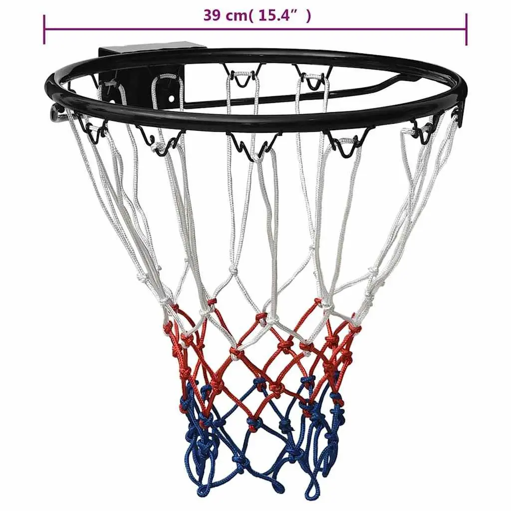 Basketball Rim Indoor Outdoor 39 cm Wall-Mounted Steel Ring Nylon Net