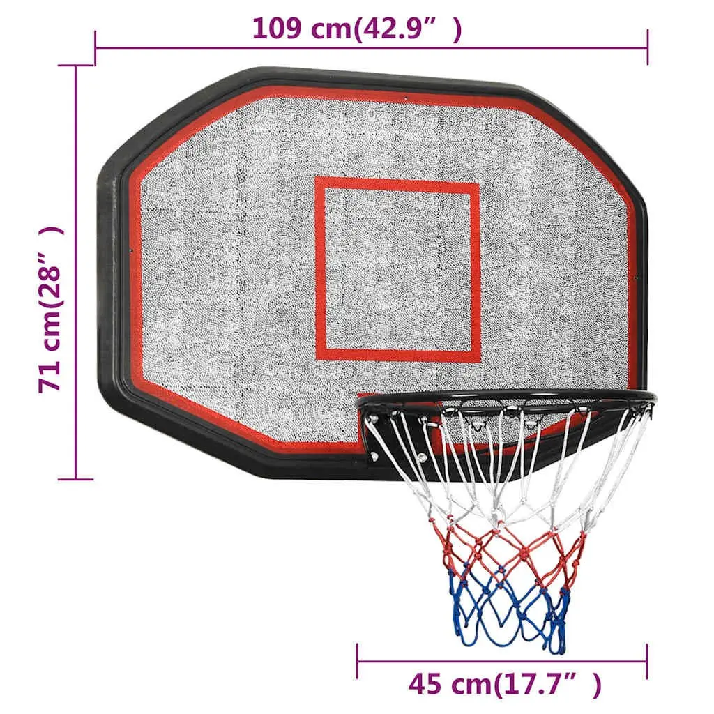 Basketball Backboard Wall-Mounted Hoop Polyethene Outdoor Indoor Shooting