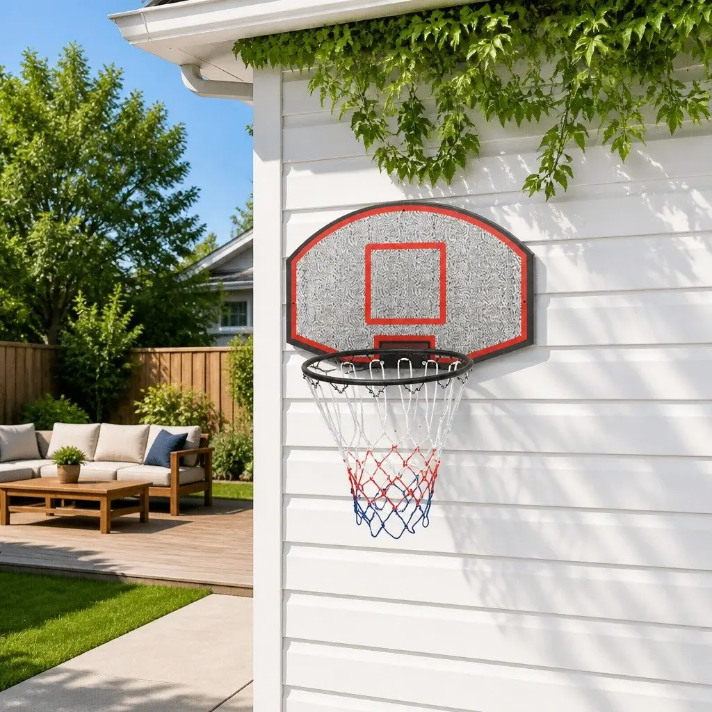 71x45cm Wall-Mounted Basketball Backboard in Black