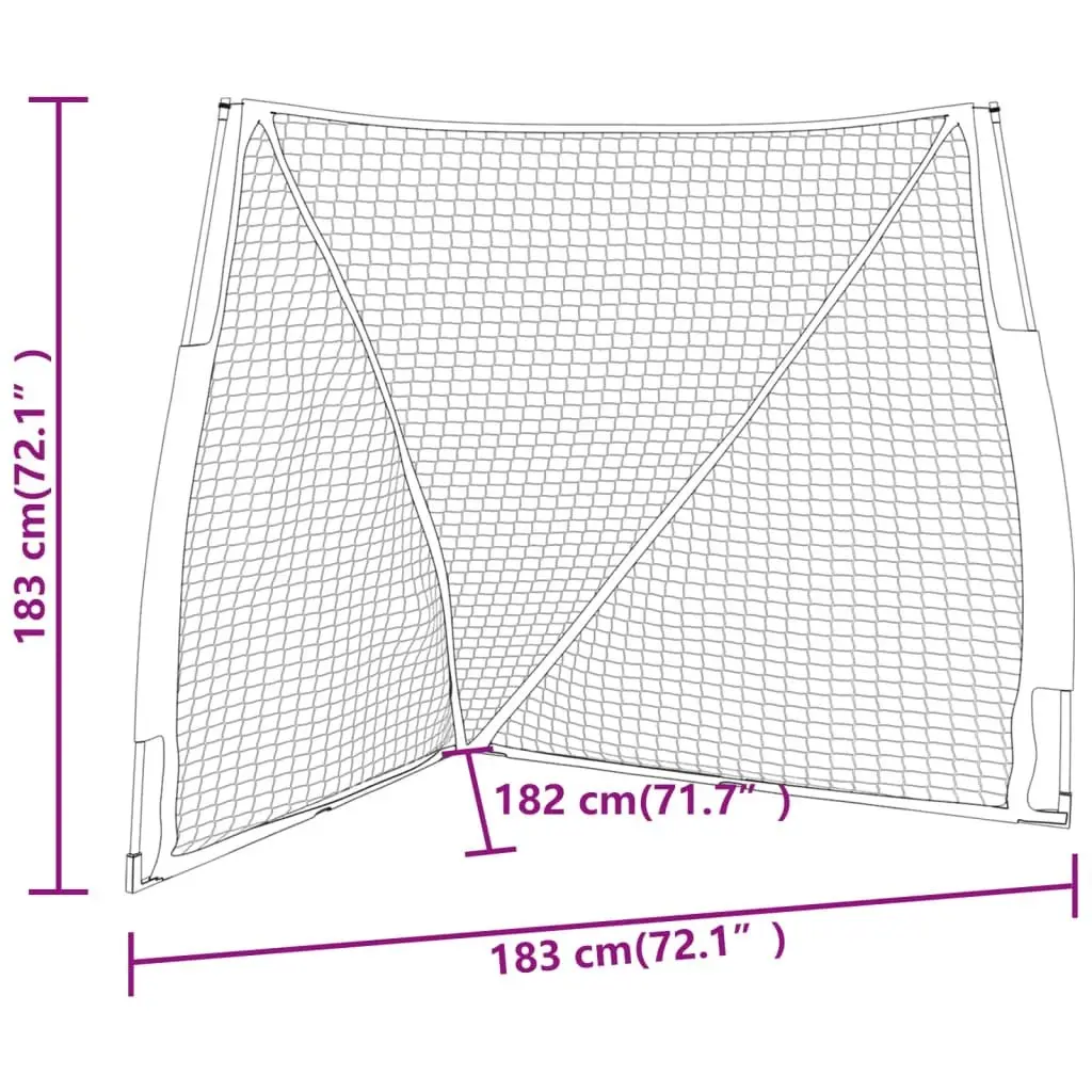 Baseball Net Portable Training Practice Equipment Steel Frame Polyester 183cm