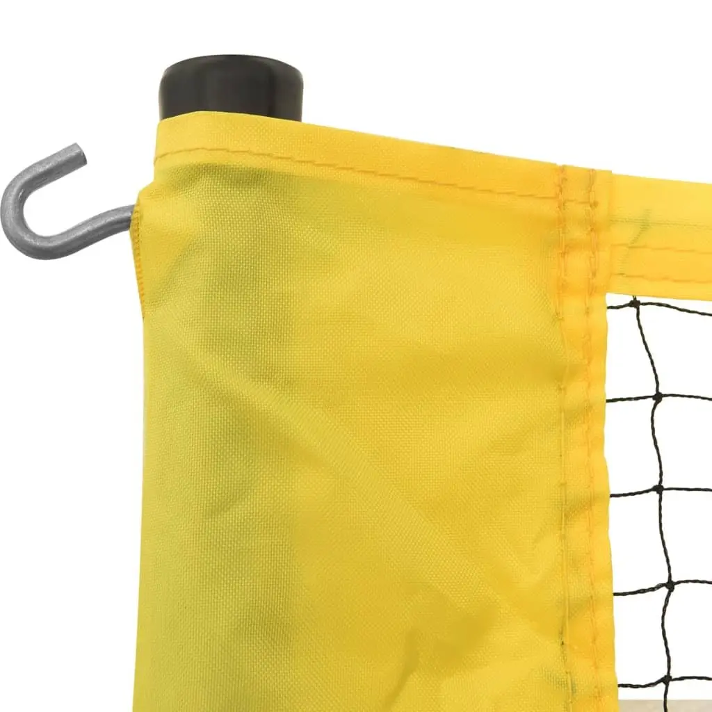 Badminton Net 600x155 cm Yellow Black PE Fabric Portable Outdoor Games Garden