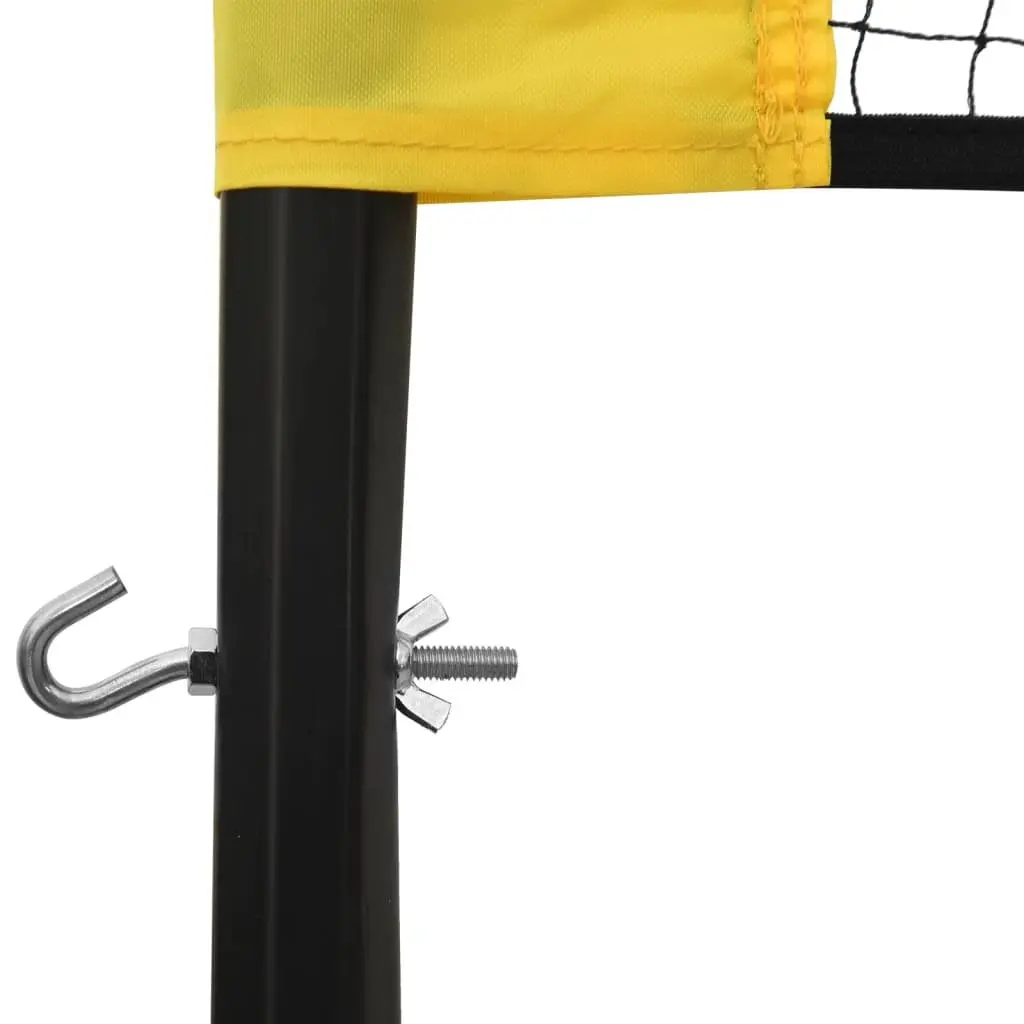 Badminton Net 600x155 cm Yellow Black PE Fabric Portable Outdoor Games Garden