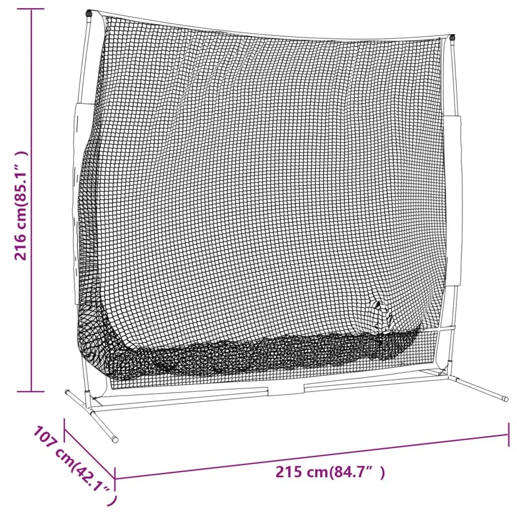 Portable Baseball Batting Net Training Backstop for Practice Fielding 215x107x216cm