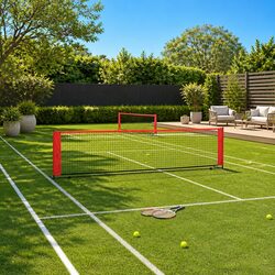 Tennis Net Portable Garden Backyard Training Sports Equipment Black Red