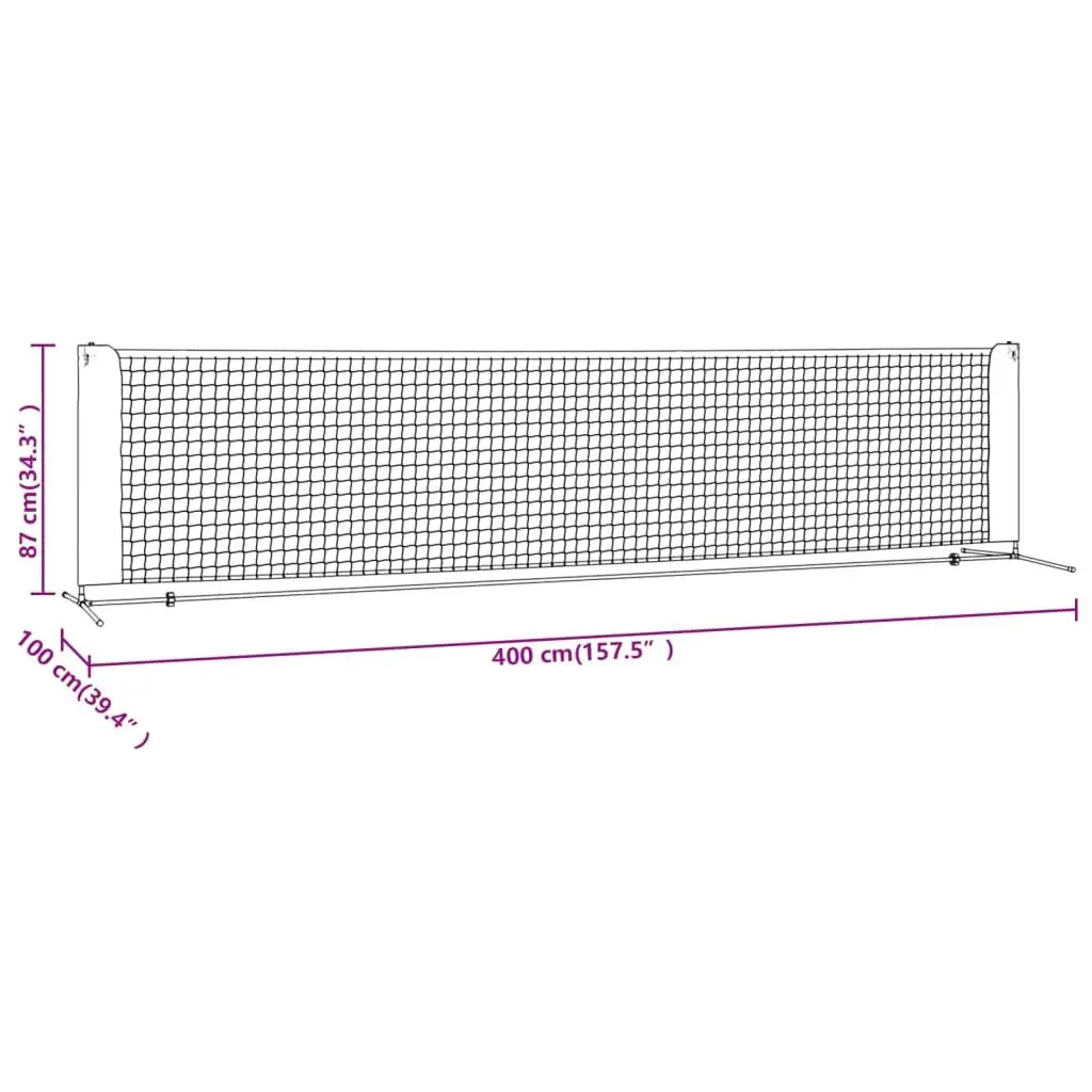 Tennis Net Portable Backyard Garden Training Equipment 400 x 100 x 87 cm Black Red