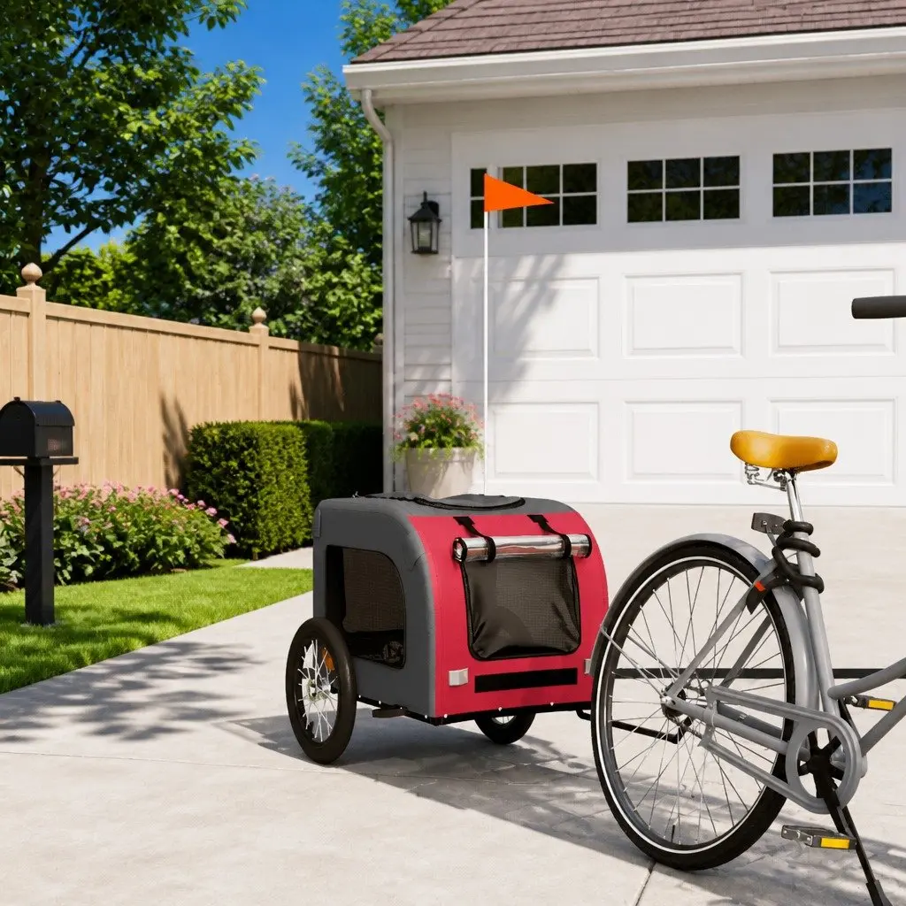 Red Pet Bike Trailer for Small Dogs